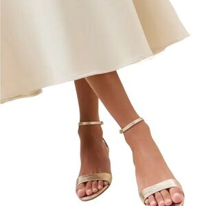 Loeffler Randall Alice Women’s Ankle Strap Sandals IChampagne/ Gold Sz 6 NEW